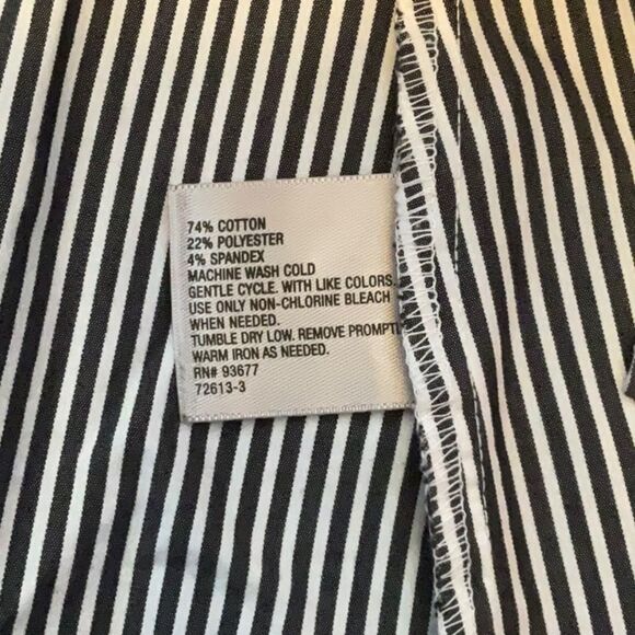 Worthington Stretch Pinstripe Button Up Blouse, size 6 - Picture 4 of 4